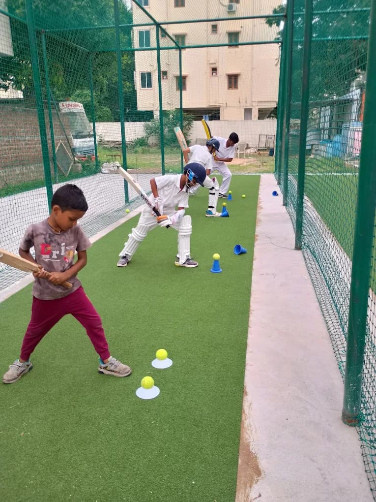 Professional batting drill session